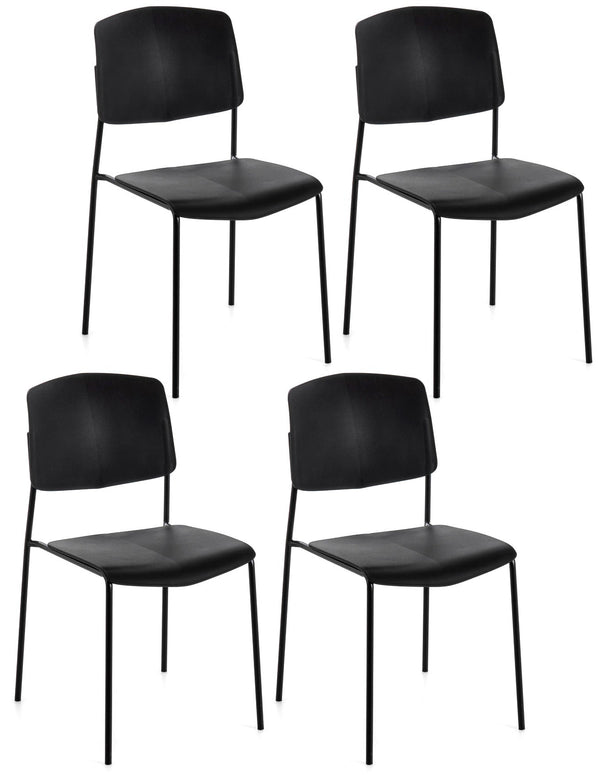 prezzo Set 4 Sedie 52x52xH79 cm in Polipropilene Mars Nero