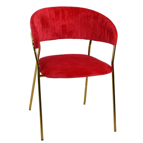 Chaise rembourrée 57x52xh78 cm en tissu velours Brendeburg rouge acquista