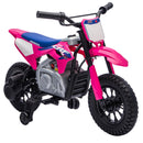 Moto Elettrica per Bambini 3+ Anni Licenza Honda CRF 450R 104x55x67 cm 12 V con Batteria al Litio e Sospensioni in ABS Rosa      