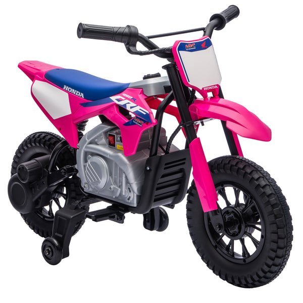 sconto Moto Elettrica per Bambini 3+ Anni Licenza Honda CRF 450R 104x55x67 cm 12 V con Batteria al Litio e Sospensioni in ABS Rosa
