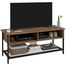 Mobile TV max 48” 110x40x48 cm in Legno e Acciaio Marrone e Nero