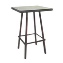 Tavolo Bar da Giardino in Polyrattan 70x70H107cm Adila Noce