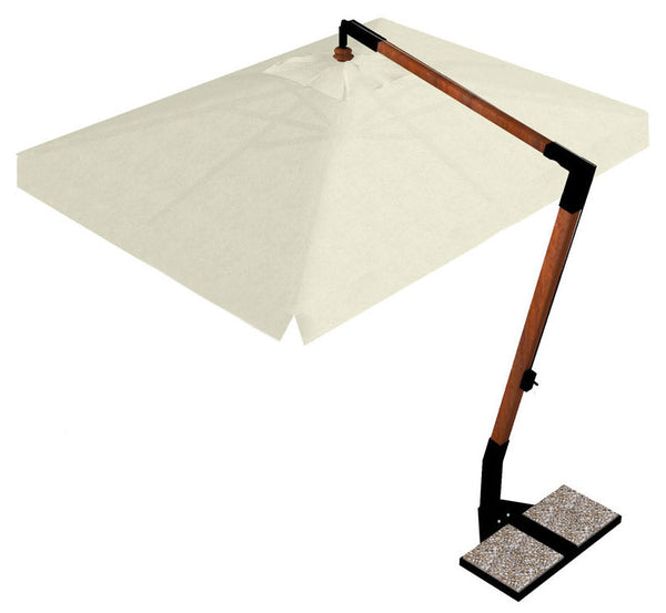 acquista Parasol de Jardin Décentralisé 2,5x3,5m en Bois avec Housse Acrylique Ecru