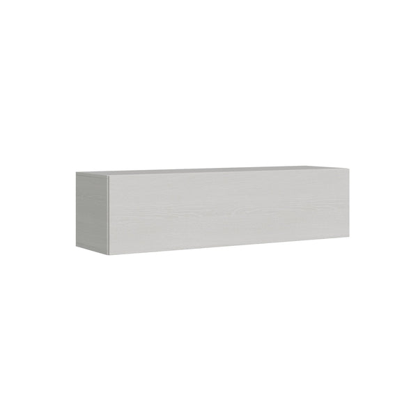 sconto Meuble TV mural avec porte abattante et passe-câbles 153,6x40x39,5 cm Frêne blanc