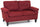 Canapé 2 places 145x78x95 cm en tissu rouge