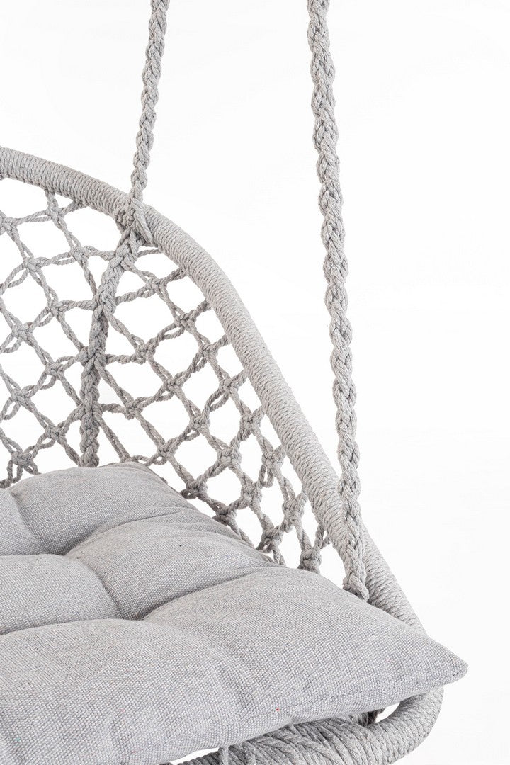 Amaca Sedia Sospesa da Giardino 88x69x130 cm in Poli-Cotone Javier Grigio