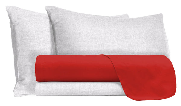 online Ensemble de draps et taies d'oreiller en coton rouge différentes tailles