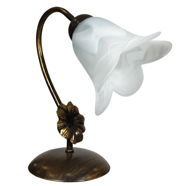 Lampe 1xE14 Marron Or Cadre Verre Blanc Albâtre E-Energy Vera acquista