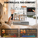 Riscaldatore Elettrico a Infrarossi da Esterno 2500 W 87x81x180 cm IP65 con Telecomando e Timer in Alluminio Nero      