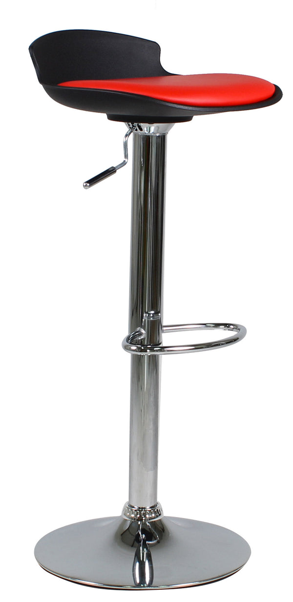 prezzo Tabouret avec Vérin à Gaz et Assise Pivotant en Polypropylène et Simili Cuir Vandi Noir et Rouge