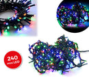 Minilucciole natalizie multicolor 240 led 8 giochi di luci 11,56 metri