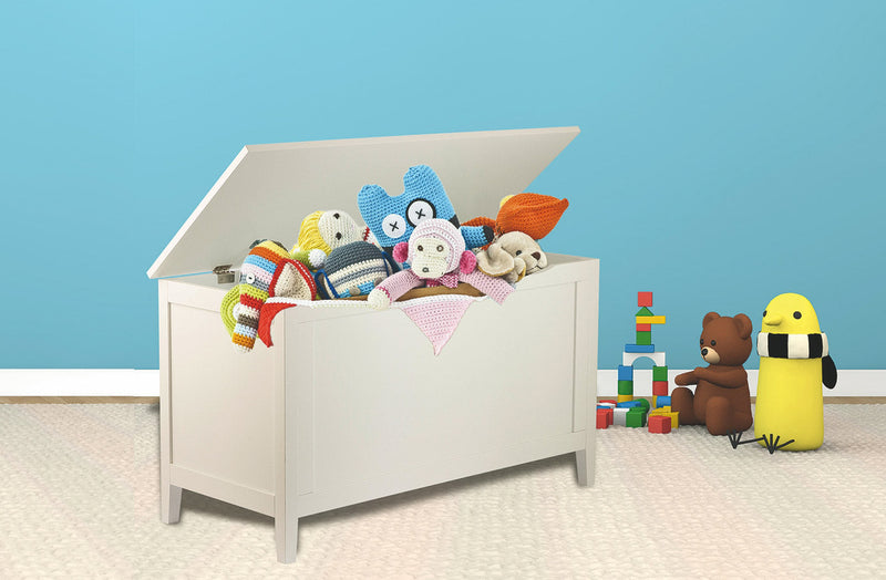 Baule Cassapanca Contenitore 90x40x50,5 cm in Legno Soriani Bianco