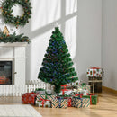 Albero di Natale Artificiale 120 cm Foltissimo in Fibra Ottica con Supporto in PVC 