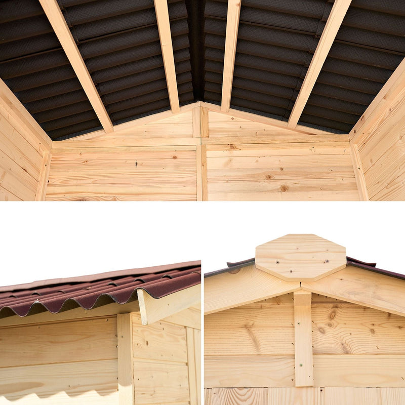 Casetta Box da Giardino 1,6x1,6 m con Pavimento in Legno Picea Massello 16mm Eden