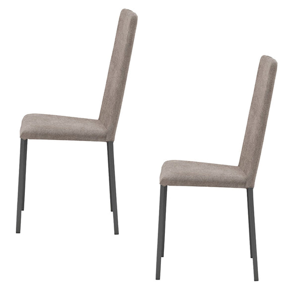 Set 2 sedie Imbottite 45x50x96 cm in Tessuto Ddenver Betty New Fango acquista