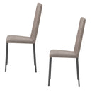 Set 2 sedie Imbottite 45x50x96 cm in Tessuto Ddenver  Betty New Fango