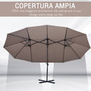 Ombrellone da Giardino 270x460x250 cm  Begsun Marrone