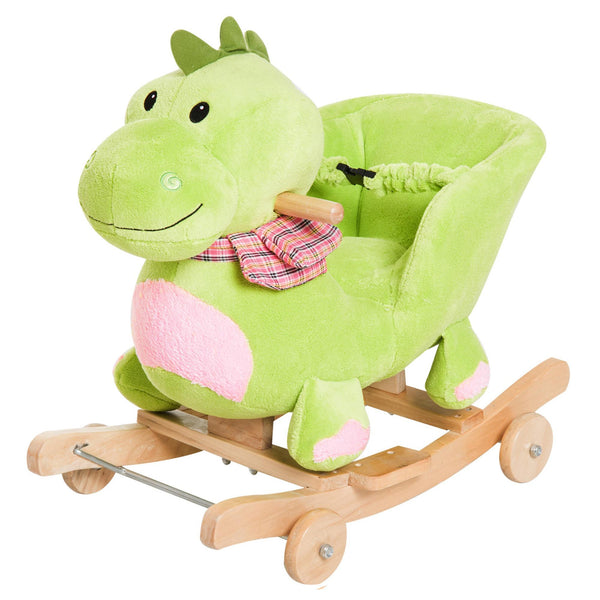 Cheval à Bascule pour Enfant en Bois et Peluche Dragon Vert acquista
