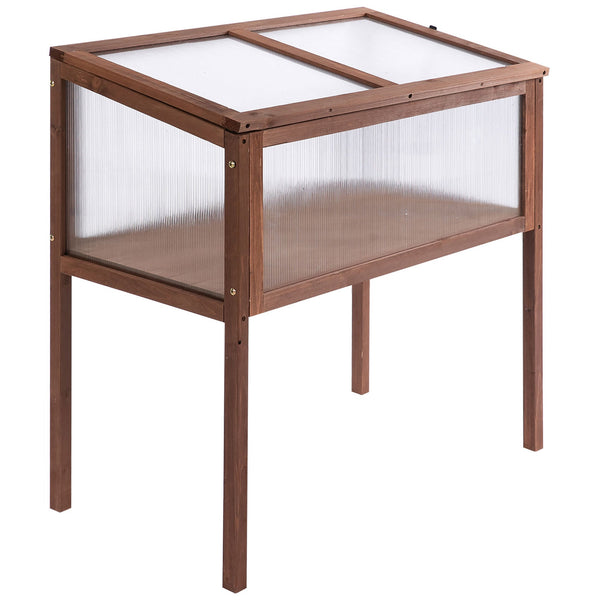 Mini serre de jardin 90x50x93 cm en bois marron acquista