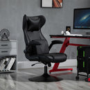 Sedia da Gaming Girevole Reclinabile in Similpelle  Nera