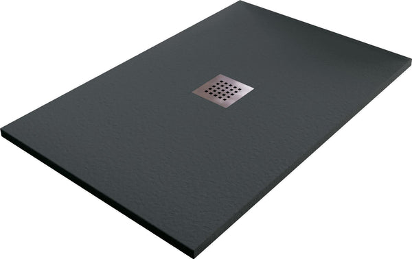 acquista Receveur de Douche en Bonussi Slate Stone Central Gris Anthracite Différentes Tailles