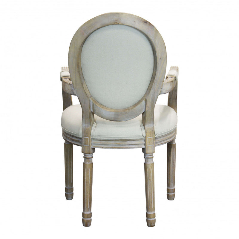 Poltrona Constance in Tessuto 55x46x96 h cm in Legno Beige