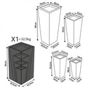 Set di 4 vasi Giglio in Fibra di argilla Grigio