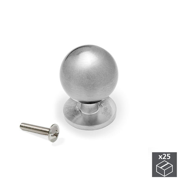 Bouton de meuble 25 mm Zamak nickel satiné 25 pièces Emuca acquista