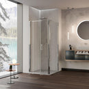 Box Doccia Angolare 2 Ante Saloon in Cristallo Trasparente 6mm H195 Bonussi Marty Varie Misure