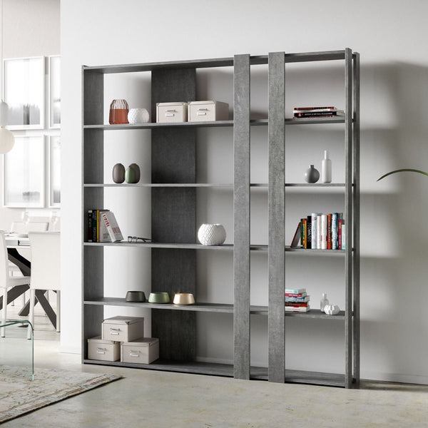 acquista Libreria Moderna 5 Ripiani 178x36x204 cm in nobilitato Grigio