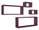Ensemble de 3 étagères cubiques murales carrées et rectangulaires en panneaux de fibres de bois Merlin Aubergine Violet