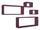 Ensemble de 3 étagères cubiques murales carrées et rectangulaires en panneaux de fibres de bois Merlin Aubergine Violet
