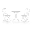 Set Tavolino e 2 Sedie Pieghevoli da Giardino Deco Bianco