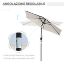 Ombrellone da Giardino Ø2,27m in Metallo e Poliestere Bianco Crema