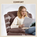 Poltrona Relax Reclinabile 87x97X100 cm con 8 Punti Massaggianti Riscaldanti e Poggiapiedi Marrone      