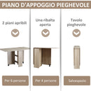 Tavolo Pieghevole Salvaspazio 140x80x74 cm in Legno Truciolato Naturale