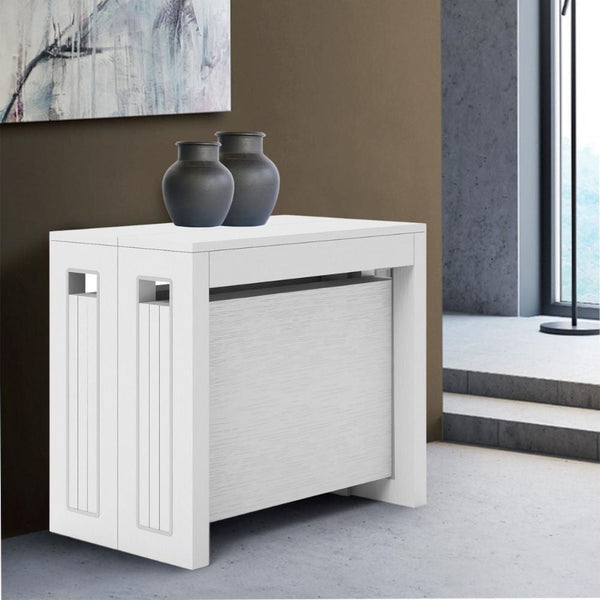 Consolle Allungabile 90x49/320x77 cm Transformer bianco frassinato sconto