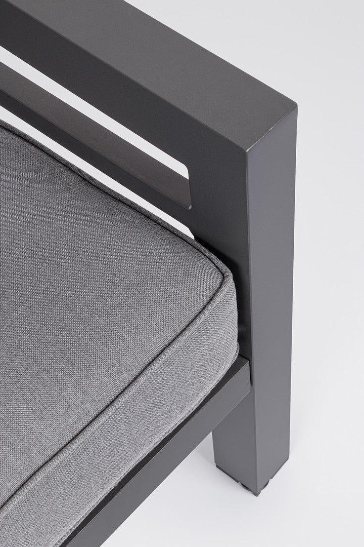 Set 2 Poltrone con Cuscini da Giardino 80x85x88 cm in Alluminio Hendrix Antracite