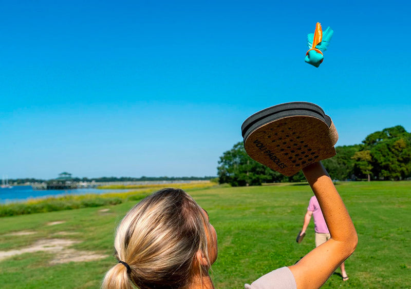 Gioco Paddle con 1 Volano e 2 Racchette in Sughero per Bambini e Adulti Waboba Voli
