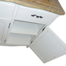 Credenza in Legno 3 Ante 3 Cassetti 126x45x88cm Country Bianca