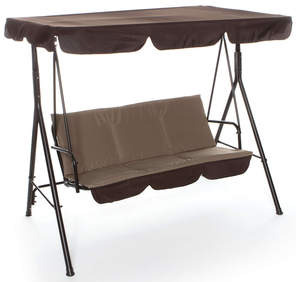 acquista Balançoire de jardin 3 places en fer Taddei Roma rayé marron