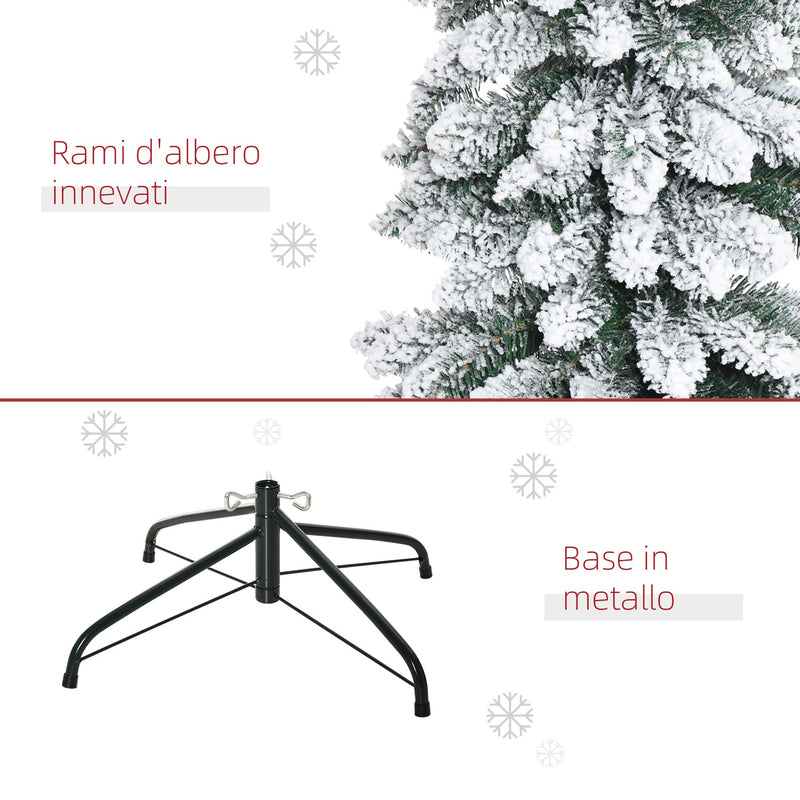 Albero di Natale Artificiale Innevato 210 cm 490 Rami a 3 Sezioni Verde