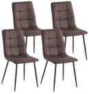 Set 4 Sedie 42,5x52,5x87,5 cm in Similpelle Marrone Scuro