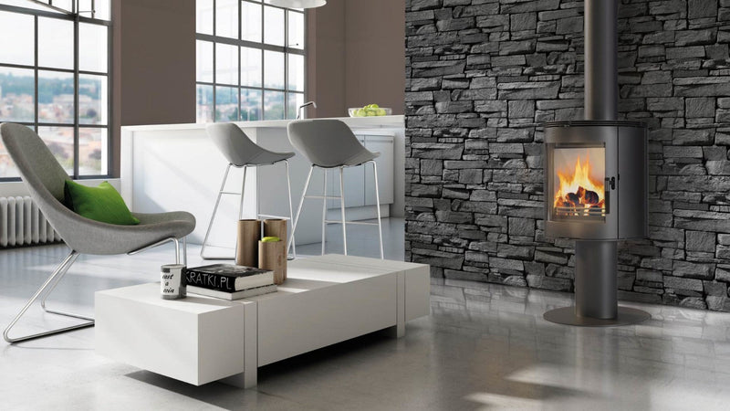 Stufa a Legna 5,5/9KW in Acciaio Flig Sanford Nera