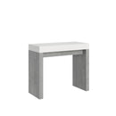 Consolle Allungabile 90-196x40x77 cm in Nobilitato Bianco e Grigio