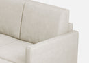 Divano 2 Posti con Pouf 158x145x85 cm Karay in Tessuto Latte