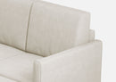 Divano 3 Posti con Pouf 198x155x85 cm Karay in Tessuto Latte