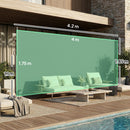 Tenda Laterale Retrattile 420x185 cm Impermeabile e UV 50+ in Alluminio Acciaio e Poliestere Grigio Scuro      
