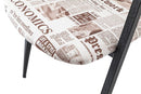 Set di 2 Sedie in Tessuto 79x59x51cm TFT Chair Giornale Nero e Bianco