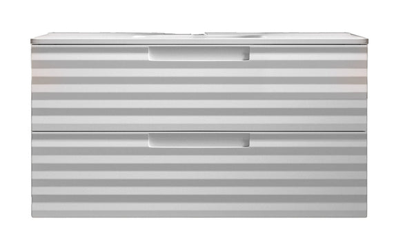 acquista Mobile bagno sospeso 100 cm Bianco ondulato Denver Senza Specchio Bonussi